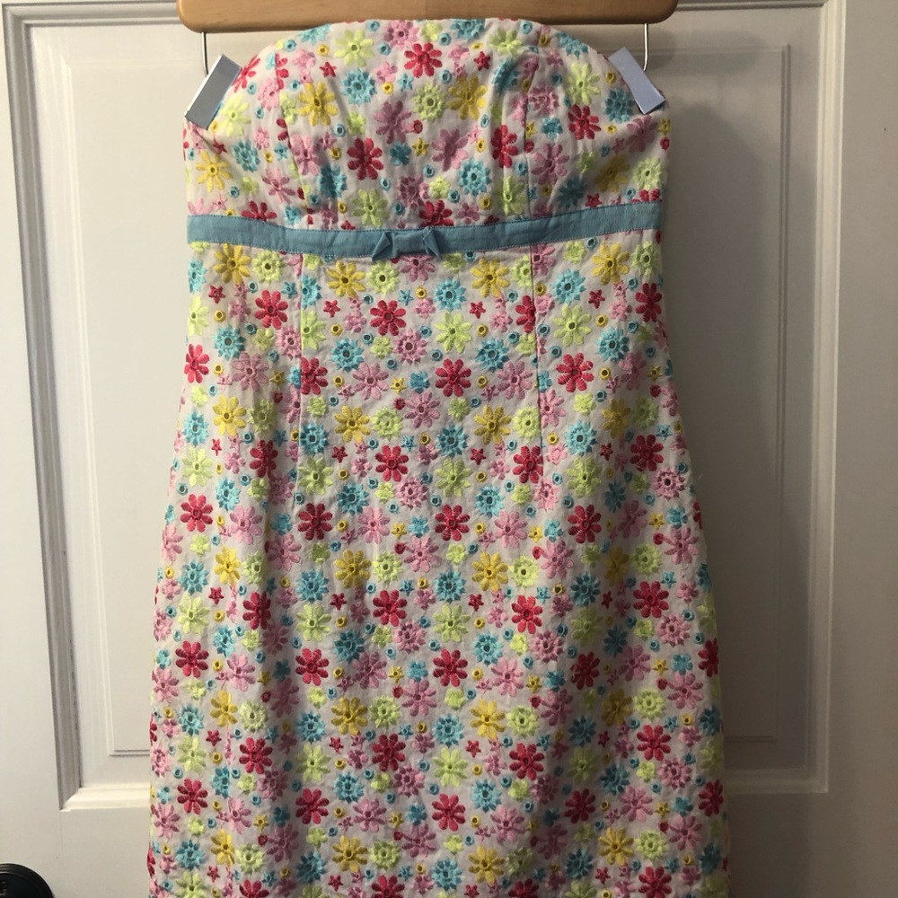 Vintage Lily Pulitzer strapless embroidered dress